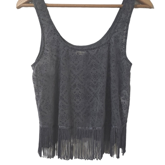 Hollister Warner Springs Gray Fringe Tank Top. Size S - Picture 2 of 7